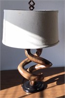 WOOD CARVED LAMP