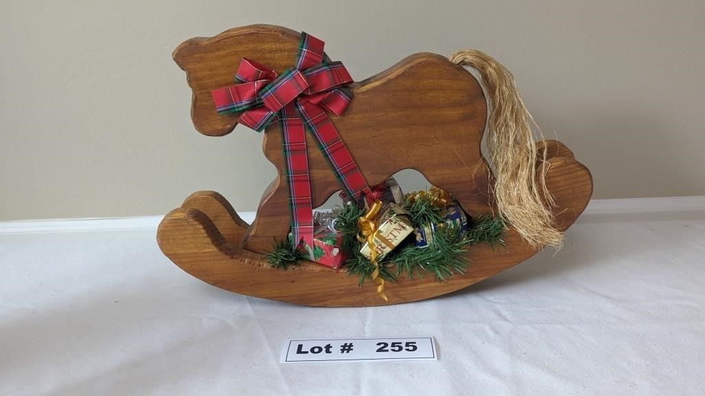 WOODEN CHRISTMAS ROCKING HORSE