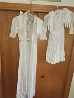 Vintage Ladies & Girls Dresses & 2 Pairs of White