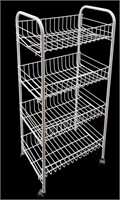 Four Tier Rolling Wire Organizing Cart