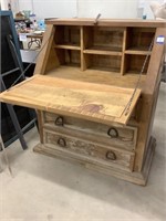 Solid wood 3 drawer drop down desk.  48 x 41 x 36