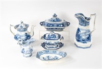 19th C. Blue & White Transferware Tableware