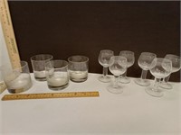 Sailboat Etched Rocks Glasses & Footed Cordial