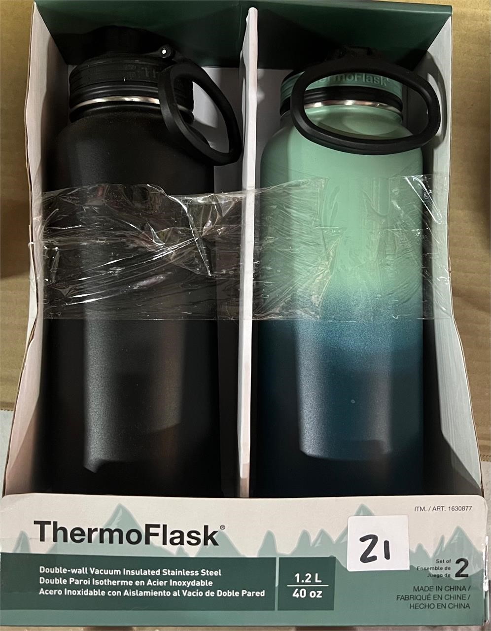 ThermoFlask2pk-40oz Stainless Steel Tumbler,Opened