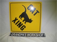 Cat Crossing & Workshop Sign  Largest 16x16