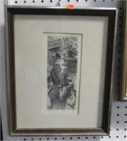 Fete Champetre framed original etching by Jacques