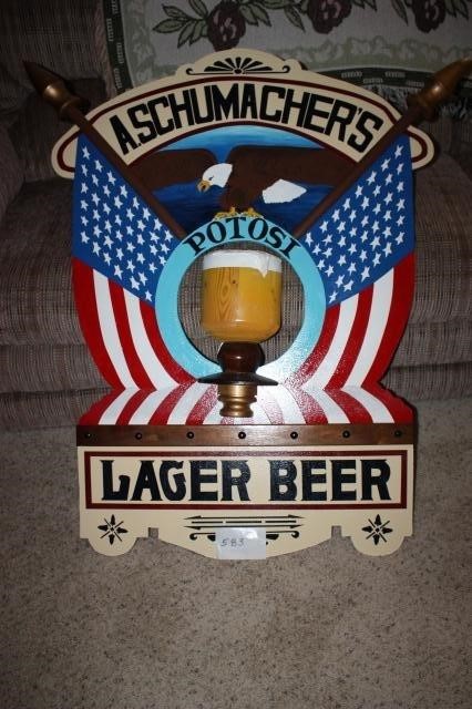 Schumacher's Lager Beer - Brewery Replica Sign Wit