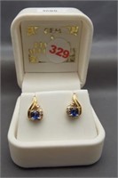14K Yellow gold post back earrings featuring