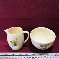 New Devon Pottery Sugar Bowl & Creamer