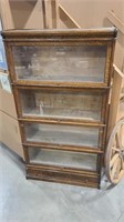 4-TIER GLASS FRONT LAWYERS CABINET W/ DRAWER