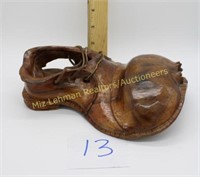 Vintage Carved Wood Beat up Shoe Decor