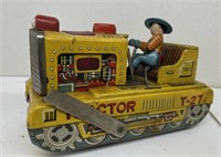 Toy tin tractor vintage