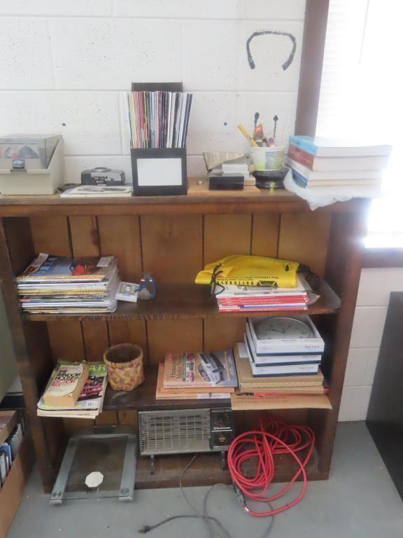 Pine Bookcase with Contents