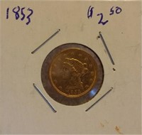 1853 $2.50 Gold