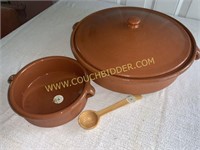 Terra cotta baker, dip bowl etc made in Spain