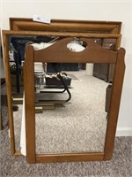 (4) Wood Framed Mirrors