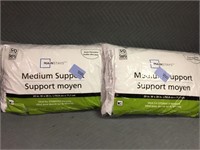 2 Medium Support Pillows