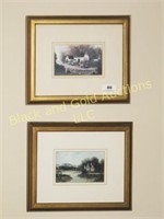 Pair of Framed French Countryside Prints