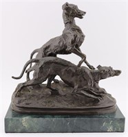 P.J. Mene Bronze Figure of Dogs