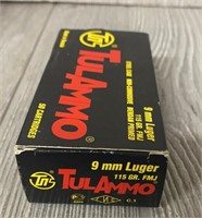 (50) Rounds of Tulammo 9mm Ammo
