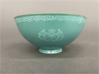 Chinese blue glaze bowl.
