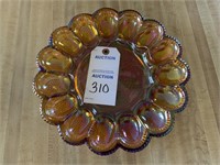 Colored glass egg plater