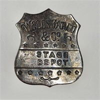 STERLING SILVER WELLS FARGO STAGE DEPOT BADGE