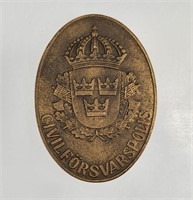 SWEDISH CIVIL DEFENSE POLICE BADGE