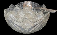 Punch Bowl and Silverplated Ladle