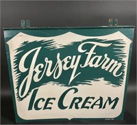 Jersey Farms Ice Cream Double SIded TIn Sign