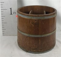 Wooden Barrel Storage Bin