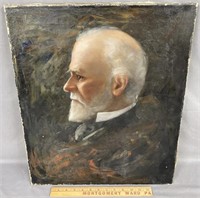 Signed Antique Gentleman Portrait Oil Painting