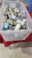 Large tub full of vintage beer cans