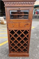 Like new teak wine cabinet 59x26x14