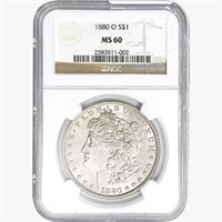 1880-O Morgan Silver Dollar NGC MS60