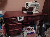 SEWING TABLE & SINGER ZIG ZAG MODEL 648 W/ CHAIR