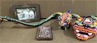 Beaded Animals, Greek Plaque, Painted Snake