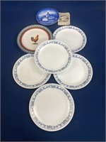 Assorted plates including Bob Timberlake Rooster