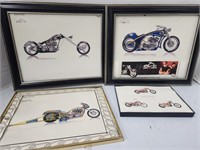 Framed motorcycles etc