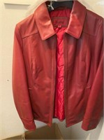 WOMENS RED LEATHER JACKET BY EXCELLED COLLECTION