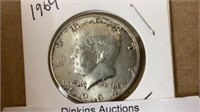 1964 Kennedy half dollar silver coin