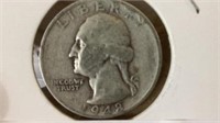 1948 silver quarter coin