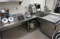 Stainless Steel "L" Shaped Single Sink/Prep Area