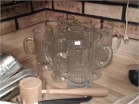 9 heavy glass mugs