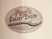 Pop's Greasy Spoon tin sign