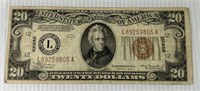 1934 A Brown Seal 20 Dollar Federal Reserve