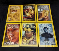 6 National Geographic Magazines Gold & Ancient Tri