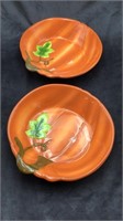 Fall-Themed Orange Ceramic Bowls