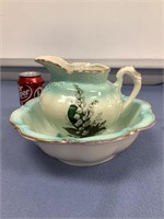 Red Letter Prussia Pitcher and Bowl