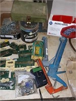Assorted Hardware/Caulk Guns/Sorter Bins